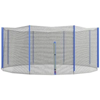 Soozier Trampoline Net Enclosure for 14ft Round Trampoline with 8 Straight Poles Poles Not Included, Weather Resistant Trampoline Netting Replacement with Zippered Entrance, Blue(m-2)