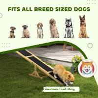PawHut Wooden Dog Agility Seesaw for Training and Exercise, Yellow(m-8)