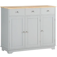 HOMCOM Modern Sideboard, Buffet Cabinet with Storage Cabinets, Drawers and Adjustable Shelves for Living Room, Grey(m-2)