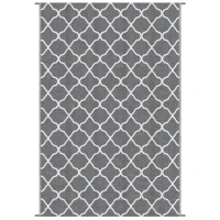 Outsunny Waterproof  Outdoor Rug, 6' x 9' RV Rug Reversible Mat for Backyard, Deck, Picnic, Beach, Camping, Grey & White Net(m-2)
