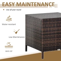Outsunny Set of 3 Wicker Nesting Tables Patio Rattan Snack End Side Tables Hand Woven All Weather Garden Outdoor Home Furniture Brown(m-4)