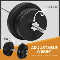 Soozier 145lbs Dumbbell & Barbell Adjustable Set Plate Bar Clamp Rod Home Gym Sports Area Exercise(m-5)