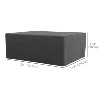 Outsunny Large Patio Furniture Covers, Outdoor Furniture Covers, Garden Set Protector Waterproof Anti-UV Protection, Grey(m-3)