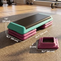 Soozier 4"/6"/8" Aerobic Stepper Exercise with Non-Slip Top for Home, Office, Indoor, Outdoor, Multicolour(m-3)