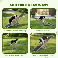 PawHut Wooden Dog Agility Seesaw for Training and Exercise, Gray(m-6)