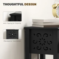 HOMCOM Nightstand Set of 2 with Drawer and Open Storage Shelf Black(m-6)