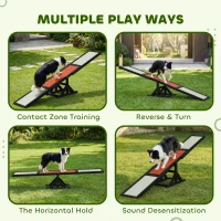PawHut Wooden Dog Agility Seesaw for Training and Exercise, Black(m-6)