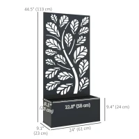 Outsunny Metal Raised Garden Bed with Privacy Panel, Freestanding or Wall Mounted Outdoor Planter Box for Garden, Patio(m-3)