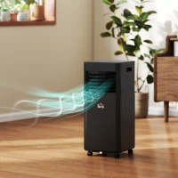 HOMCOM 8000 BTU Portable Air Conditioner with Fan & Dehumidifier Mode, Quiet AC Unit with Remote Control, 24-Hour Timer, Black(m-8)