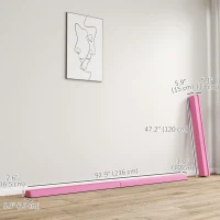 Soozier 7.7ft Folding Balance Beam, Gymnastics Equipment with Anti-Slip Bottom for Kids Home Training, Red(m-3)