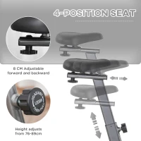 Soozier Exercise Bike with 10-Level Adjustable Magnetic Resistance, Indoor Cycling Bike Home Cardio Workout Trainer, 16lbs Flywheel, LCD Display, and Adjustable Seat, Grey(m-4)