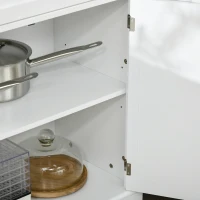 HOMCOM 72" Kitchen Pantry Cabinet, Freestanding Storage Cabinet, 4-Door Cabinet with Drawer and Adjustable Shelves, White(m-10)