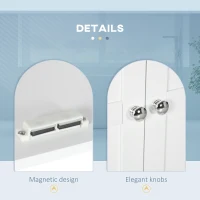kleankin Bathroom Cabinet, Medicine Cabinet, Over Toilet Storage Cabinet with Adjustable Shelves for Entryway, White(m-6)