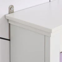 HOMCOM Bathroom Wall Cabinet, Wall Mounted Medicine Cabinet with 3 Open Shelves and Storage Cupboard for Laundry Room, White(m-10)