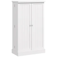 HOMCOM Freestanding Kitchen Pantry Storage Cabinet Kitchen Cabinet with 5-Tier Shelf 12 Spice Racks Adjustable Shelves White(m-2)