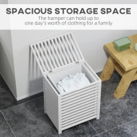 HOMCOM Laundry Basket, Laundry Hamper with Removable Liner Bag, 55L, White(m-4)