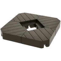 Outsunny Offset Umbrella Base Outdoor Umbrella Weights, 132 lb. Capacity Water or 176 lb. Capacity Sand, Brown(m-9)