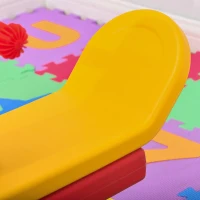 Qaba Kids Seesaw Safe Teeter Totter 2 Seats with Easy-Grip Handles Indoor Outdoor Living Room Playroom Backyard Equipment, for 12-48 Months, Multicolor(m-9)