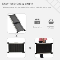 PawHut 28" - 62.5" Telescoping Dog & Pet Ramp with Lightweight Aluminum Design & Anti-Skid Surface for Elderly Pets(m-5)