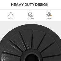 Outsunny Umbrella Base, Heavy Duty Concrete Base Holder with Steel Pole, Round Parasol Stand for Patio, Outdoor, Backyard, Black(m-5)