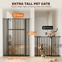 PawHut 55" Extra Tall Pet Gate 30-41" Wide Adjustable Baby Gate Pressure Mounted for Doorways, Hallways, Stairs(m-4)