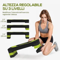 Soozier Adjustable Aerobic Stepper, Exercise Step Platform, Step Exercise Trainer, Workout Fitness Yoga Risers, 4"-6"-8", Green(m-4)