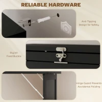 HOMCOM Fold-out Convertible Office Desk, Wall Mount Computer Desk with Blackboard and Side Shelf, Black(m-8)