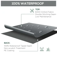 Outsunny Patio Furniture Covers Waterproof for Lounge Chair Set, 600D Heavy Duty Oxford Patio Cover, 80.7" x 75.6" x 24", Grey(m-5)