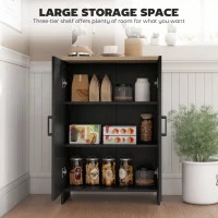HOMCOM Modern Storage Cabinet with Doors and Adjustable Shelf for Kitchen, Living room, 23.6" x 11.8" x 35.4", Black(m-5)
