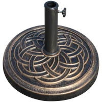 Outsunny 25 lb Heavy Duty Patio Umbrella Base, Round Market Umbrella Stand for Outdoor, Deck, Backyard, Garden, Bronze(m-2)