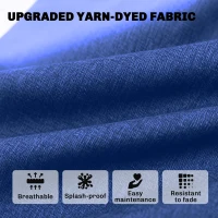 Outsunny Outdoor Chair Cushions Set of 4, Fade Resistant Patio Chair Cushions for Outdoor Furniture, 24" x 24", Navy Blue(m-4)