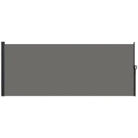 Outsunny 13' x 6' Retractable Side Awning, Outdoor Privacy Screen for Garden, Hot Tub, Balcony, Terrace, Pool, Dark Grey(m-9)