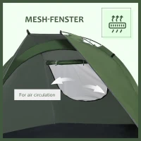 Outsunny Pop Up Tent, Beach Tent, UV Protected Sun Shelter with Carry Bag and Ground Stakes for 2-3 Person, Green(m-6)