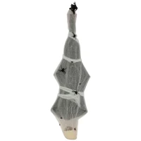 HOMCOM 55.9 Inch/4.7ft Life Size Outdoor Halloween Decoration Hanging Mummy with Spider Web, Animated Prop Decor with Sound and Motion Activated, Light Up Eyes, Creepy Sound(m-2)