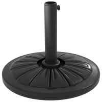 Outsunny Umbrella Base, Heavy Duty Concrete Base Holder with Steel Pole, Round Parasol Stand for Patio, Outdoor, Backyard, Black(m-12)