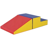 Soozier 2-Piece Climb and Crawl Activity Soft Play Set, Secure Foam Blocks Playset for Toddler Preschooler Babies Indoor, Activity Structure Play Equipment, Multi-colour(m-11)