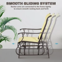 Outsunny Outdoor Glider Chair, Patio Glider with Steel Frame and Mesh Fabric, Outdoor Chair for Backyard, Garden, Porch, Beige(m-4)
