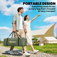 Outsunny Camping Tent for 6 Man with 2000mm Waterproof Rainfly and Carry Bag for Fishing Hiking Festival, Dark Green(m-7)
