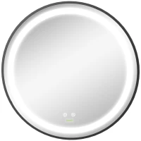 kleankin LED Bathroom Mirror for Vanity, Dimmable Lighted Anti Fog Wall Mirror with 3 Temperature Colors, Plug-in, 24 Inch(m-11)