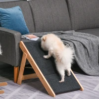 PawHut 2-in-1 Folding Dog Stairs and Ramp, Convertible Dog Ramp for Beds, Sofa, and Cars, Portable Folding Pet Ladder, Up to 110 Pounds(m-10)