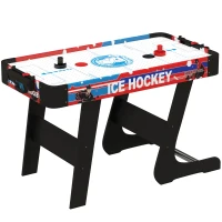 Soozier Folding Air Hockey Table 40" Arcade Table with 2 Pucks, 2 Pushers, Scoreboard for Family Game Room, Living Room, White(m-9)