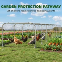 PawHut Extra Long Chicken Tunnel for Outside, 354" x 39" Galvanized Steel Chicken Run for 10-15 Chickens or Ducks(m-6)