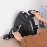 Soozier Portable Mini Pedal Exercise Bike Indoor Cycle Fitness Arm Leg w/ LCD Display, Black(m-1)