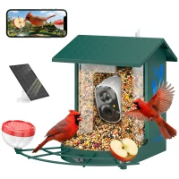 PawHut Smart Bird Feeder Camera Solar Powered with AI Identify 16000+ Birds, Auto Video Capture, Motion Detection(m-9)