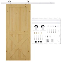 HOMCOM 6' Rustic Interior Sliding Barn Door Mounting Hardware Kit - White(m-11)