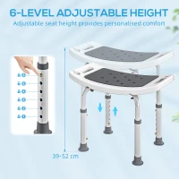 HOMCOM Height Adjustable Shower Chair Padded Bath Seat for Senior,(m-5)