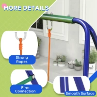 Outsunny Kids Swing Set Outdoor Metal Swing Frame with Double Swing Seats for 1-2 Children Aged 3-8 Years Old(m-6)