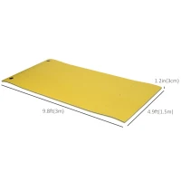 HOMCOM 10' x 5' Roll-Up Pool Float Pad for Lakes, Oceans, & Pools, Water Mat for Playing, Relaxing & Recreation, Yellow(m-3)