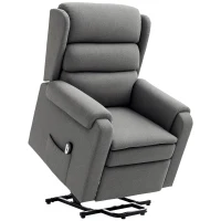 HOMCOM Lift Chair for Elderly, Power Chair Recliner with Footrest, Remote Control, Side Pockets for Living Room, Grey(m-2)