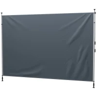 Outsunny 11.5' x 10' Manual Retractable Patio Awning, Outdoor Privacy Screen with UPF30+ & Water-Resistant Fabric, Dark Grey(m-2)